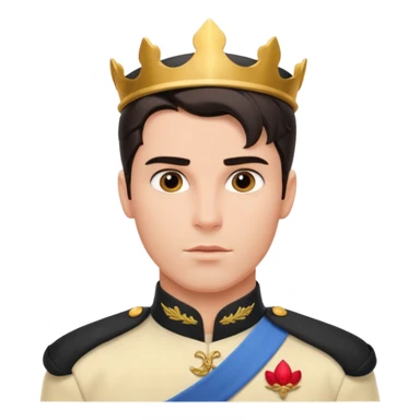 adult prince eric with serious facial expression and prince uniform sticker