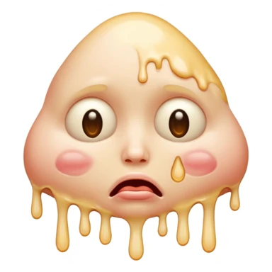 Crazy face melting sticker