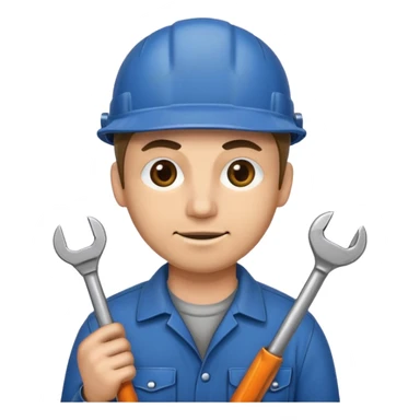 Mechanic having a hard day with a wrench sticker