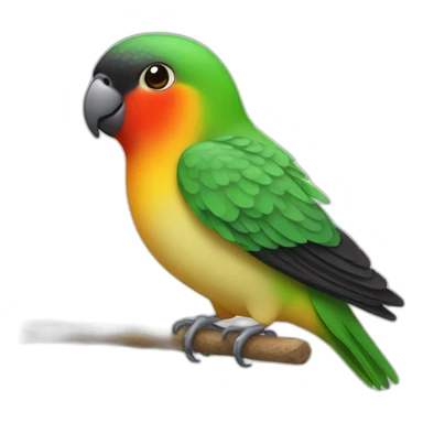 Lovebird fisher with black head sticker