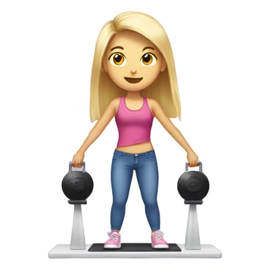 Girls standing on a body scale holding weights sticker