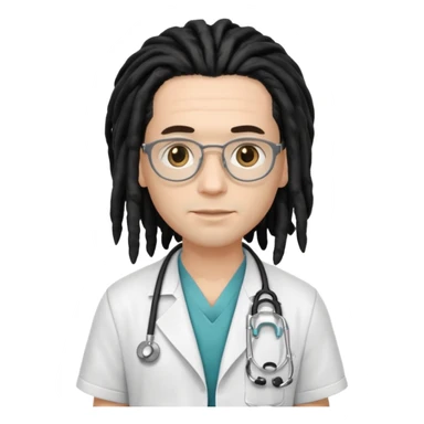 white doctor with black dreadlock sticker