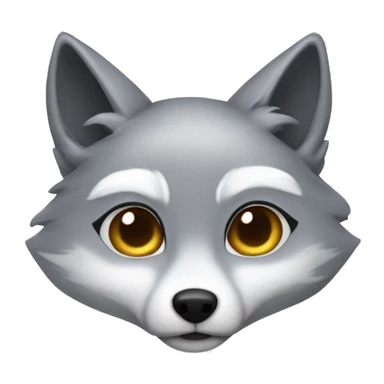 Silver gray marble fox sticker