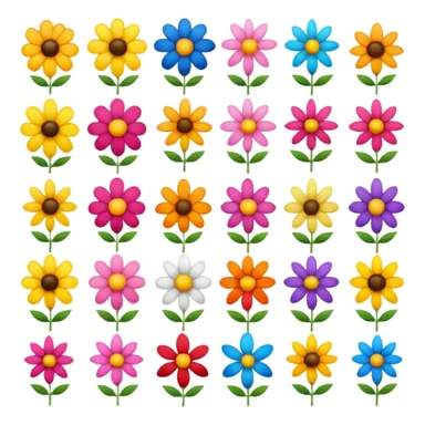 Various types of flowers sticker