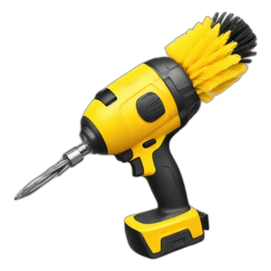Yellow drill with attached drill brush sticker