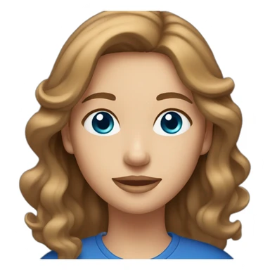 middle haired women light brown hair with light brown cap and blue eyes  sticker