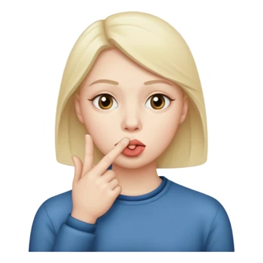 Silent face, shushing sticker