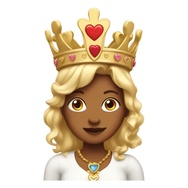 Heidi with crown and large hearts around her sticker