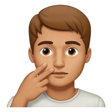 مردی که داره زاویه فکش رو نشو میده و دستش رو روی بینی اش گذاشته sticker