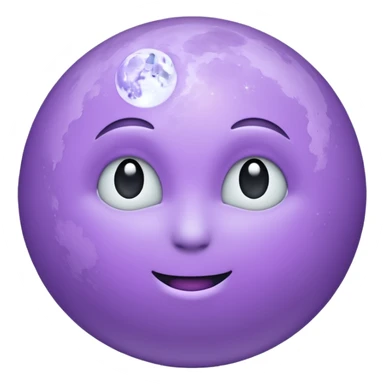 realistic Light purple moon sticker