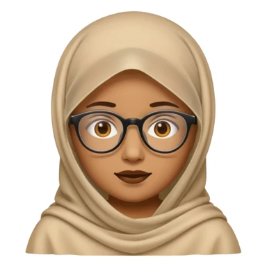 A veiled emoji wearing glasses sticker