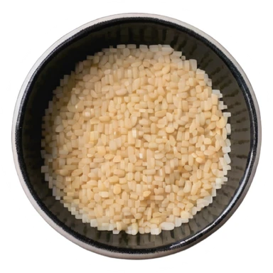 Small ceramic bowl filled with tiny sesame seeds sticker