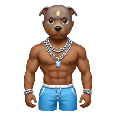 Pitbull with ice out chain sticker