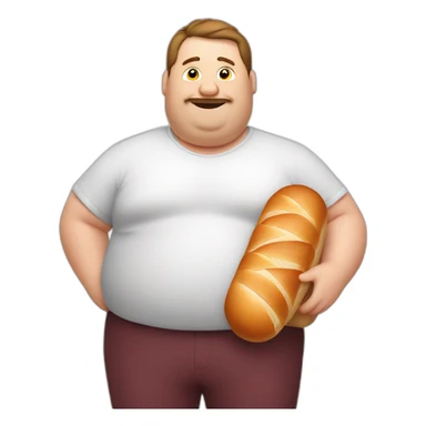 guy overweight with bread and salami sticker