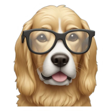 Dog with glasses on sticker