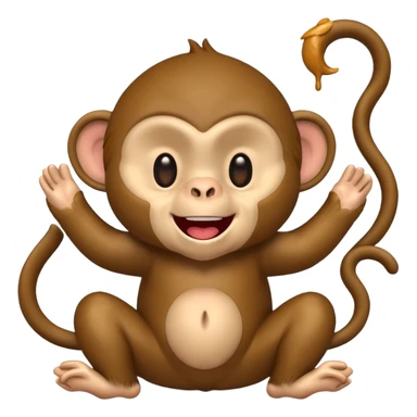 Laugh monkey throwing poop sticker