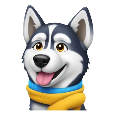 Husky wearing gloves sticker