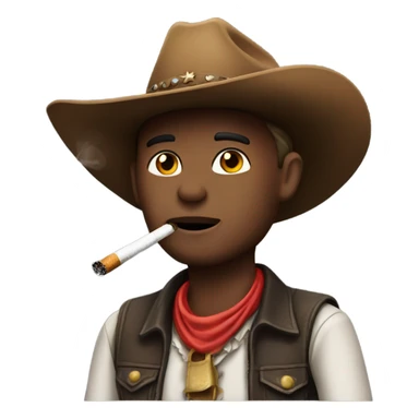 cowboy with a cigarette in his mouth  sticker