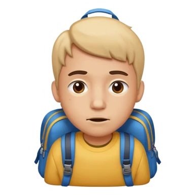 person with backpack and fever sticker