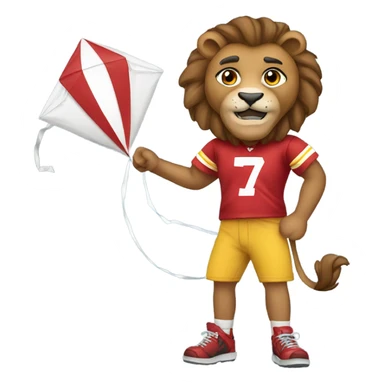 Lions fan with a kite sticker