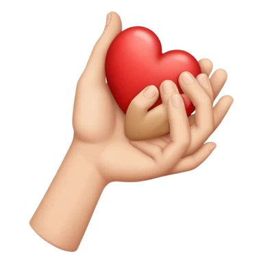 corazon con mano sticker