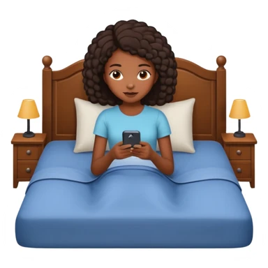 black girl texting on bed sticker