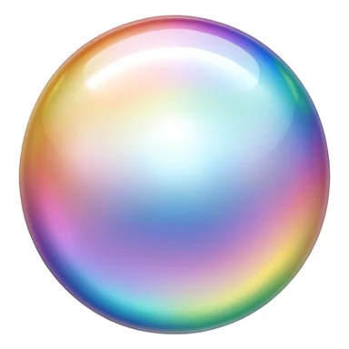 Pearl gemstone shiny and iridescent with rainbow reflections sticker