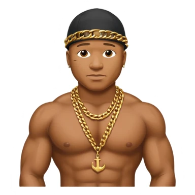 LL Cool J shirtless with necklace sticker