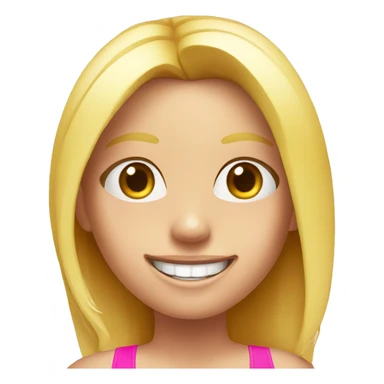 blonde girl in pink swimsuit have a great tan and white tooth  sticker