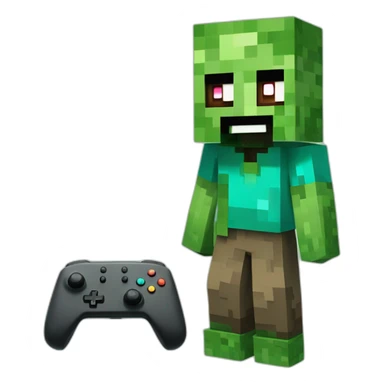 A minecraft zombie with a nintendo switch sticker