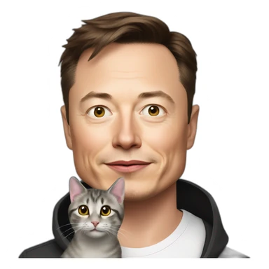 Elon Musk with his cat sticker