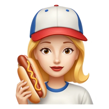 Woman with a HotDog sticker