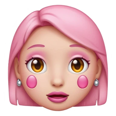 Pink emoji with piercings sticker