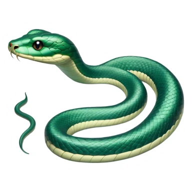 Cinematic Noble Chinese Water Snake Portrait Emoji, Poised and graceful, with a slender, sinuous build and a sleek, iridescent coat of muted greens and blues, deep-set soulful eyes, Simplified yet sharp and sophisticated features, highly detailed, glowing with a soft, dignified aquatic glow, high shine, intelligent and fluid, stylized with an air of waterborne elegance, focused and attentive, soft glowing outline, capturing the essence of a watchful and confident water snake that feels as though it could glide out of the screen with effortless authority! sticker