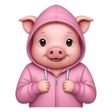 Pig wearing a hoody sticker
