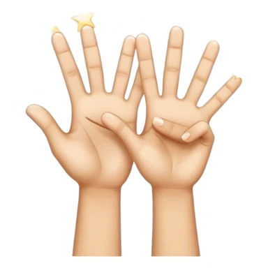 Two hands giving a "spirit fingers" or jazz-hands motion, maybe with little sparkles. sticker