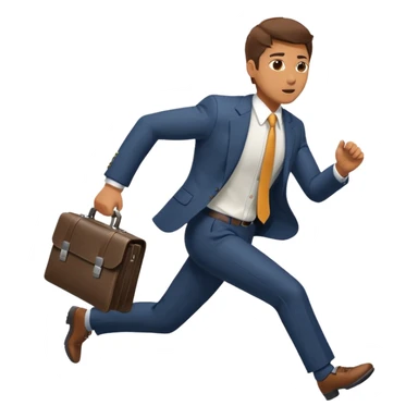 man in suit running with briefcase sticker