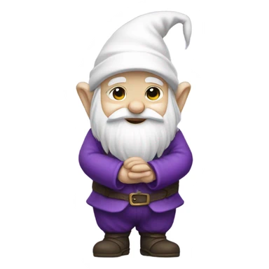 White gnome bowing wearing purple  sticker