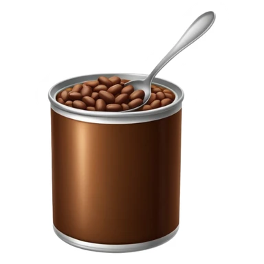 Open can of beans with spoon  sticker
