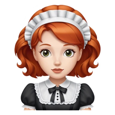 Standing Redheaded woman and a French maid outfit sticker