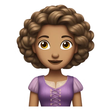 brunette short hair rapunzel  sticker