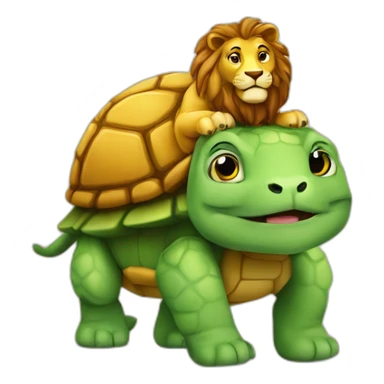 tortue sur un lion sticker
