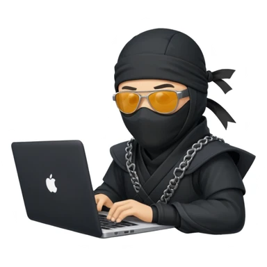 Ninja with sunglasses on laptop sticker