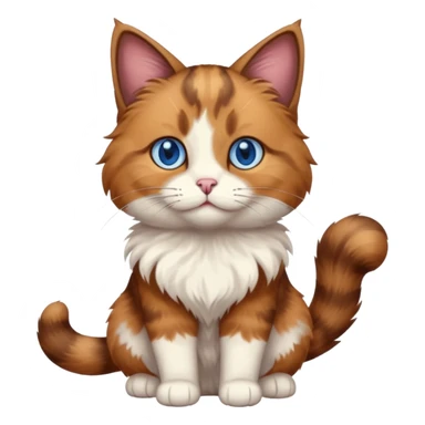 brown cat full body, blue eyes sticker