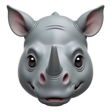 Cinematic Comical Rhinoceros Portrait Emoji, Head tilted dramatically with an exaggeratedly amused expression, featuring a striking, glossy slate-gray hide with a boldly textured horn, wide, expressive eyes filled with playful disbelief, Simplified yet hilariously expressive features, highly detailed, glowing with a slightly sassy glow, high shine, dramatic yet playful, stylized with an air of cheeky wild mischief, bright and endearing, soft glowing outline, capturing the essence of a spirited and over-the-top rhinoceros, so meme-worthy it feels like it could charge its way into internet fame instantly! sticker