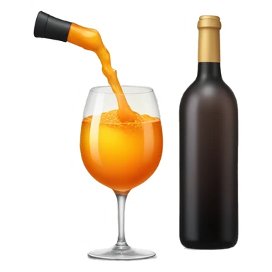 orange wine glass mixed with a micropho sticker
