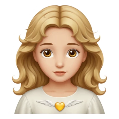 Angel girl with blondish brown wavy hair and hazel eyes sticker