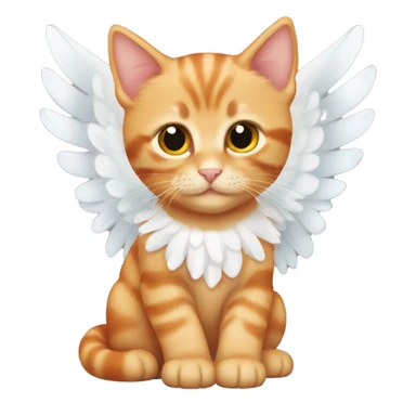 Orange tabby kitten with angel wings  sticker