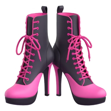 BLACKPINK-inspired gothic shoes, no hearts, black and pink, cute and sticker