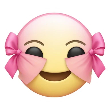 Smiley closed eyes with eyelashes and pink little bows  sticker